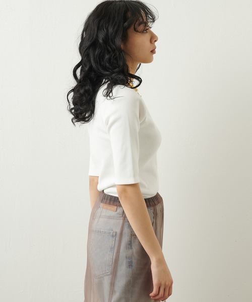 Whim Gazette（ウィムガゼット）の「コンパクトプルオーバー（Tシャツ/カットソー・レディース・ブラック/グリーン/グレー/ホワイト・FREE）」の14枚目の写真