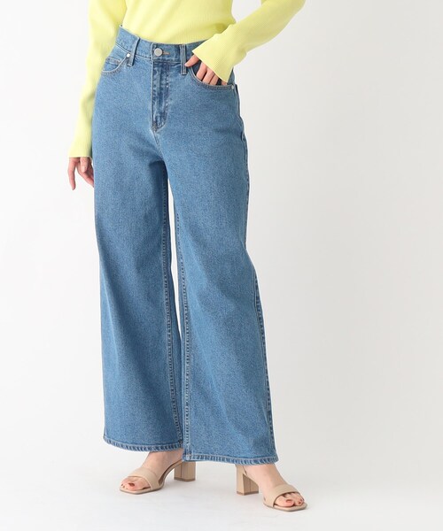 OPAQUE.CLIP（オペークドットクリップ）の「◆オーガニックコットン混デニム バギーパンツ（デニムパンツ・レディース・ダークネイビー/オフホワイト/ブルー・36/38/40/42）」の2枚目の写真