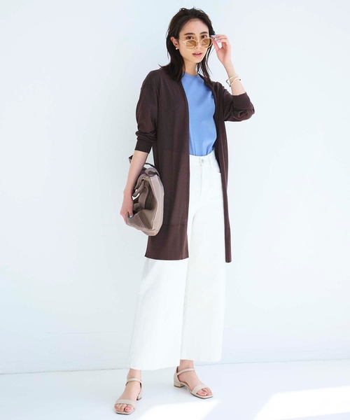 OPAQUE.CLIP（オペークドットクリップ）の「◆オーガニックコットン混デニム バギーパンツ（デニムパンツ・レディース・ダークネイビー/オフホワイト/ブルー・36/38/40/42）」の4枚目の写真