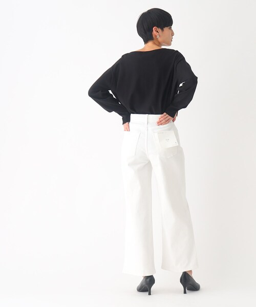 OPAQUE.CLIP（オペークドットクリップ）の「◆オーガニックコットン混デニム バギーパンツ（デニムパンツ・レディース・ダークネイビー/オフホワイト/ブルー・36/38/40/42）」の7枚目の写真