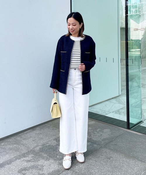 OPAQUE.CLIP（オペークドットクリップ）の「◆オーガニックコットン混デニム バギーパンツ（デニムパンツ・レディース・ダークネイビー/オフホワイト/ブルー・36/38/40/42）」の12枚目の写真