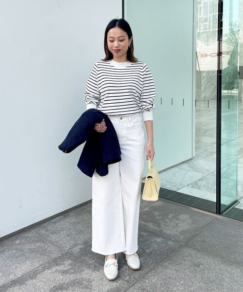 OPAQUE.CLIP（オペークドットクリップ）の「◆オーガニックコットン混デニム バギーパンツ（デニムパンツ・レディース・ダークネイビー/オフホワイト/ブルー・36/38/40/42）」の13枚目の写真