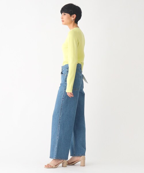 OPAQUE.CLIP（オペークドットクリップ）の「◆オーガニックコットン混デニム バギーパンツ（デニムパンツ・レディース・ダークネイビー/オフホワイト/ブルー・36/38/40/42）」の16枚目の写真