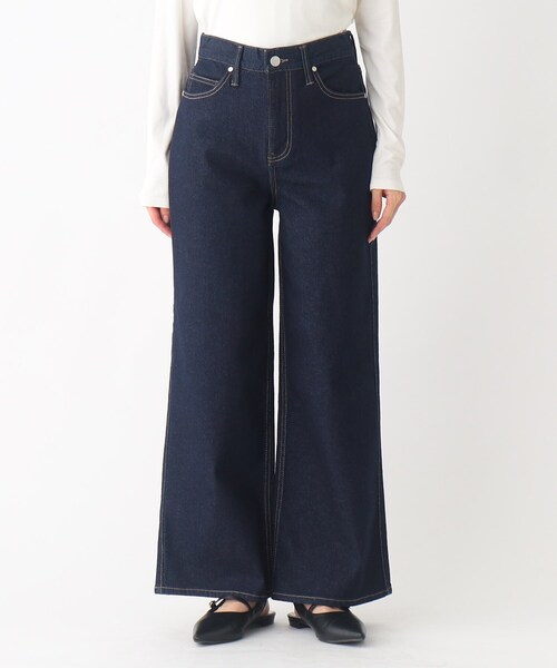 OPAQUE.CLIP（オペークドットクリップ）の「◆オーガニックコットン混デニム バギーパンツ（デニムパンツ・レディース・ダークネイビー/オフホワイト/ブルー・36/38/40/42）」の20枚目の写真