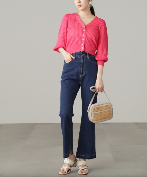 FREE'S MART（フリーズマート）の「◆[低身長サイズ/Sシリーズ]ハイウエストストレッチフレアデニムパンツ（デニムパンツ・レディース・ブラック系その他/ライトインディゴブルー/ブルー/ブラック系その他2・MEDIUM/SMALL/X-SMALL）」の17枚目の写真