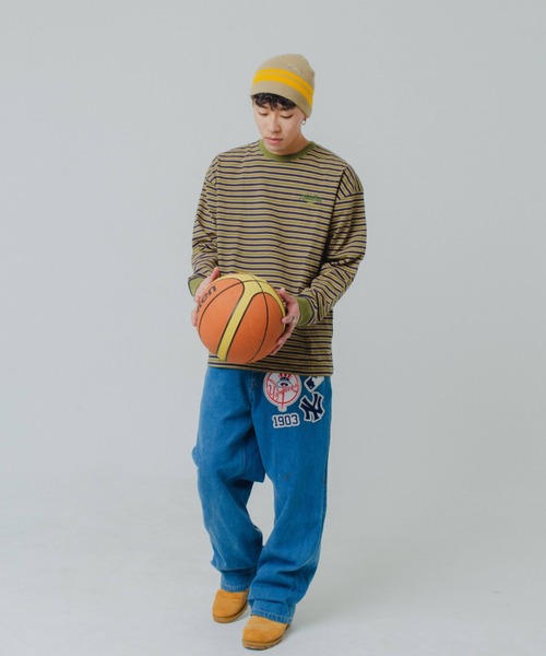 WudgeBoy（ワッジボーイ）の「WudgeBoy color border long Tee（Tシャツ/カットソー・レディース・ネイビー/カーキ/ベージュ・MEDIUM/LARGE）」の8枚目の写真