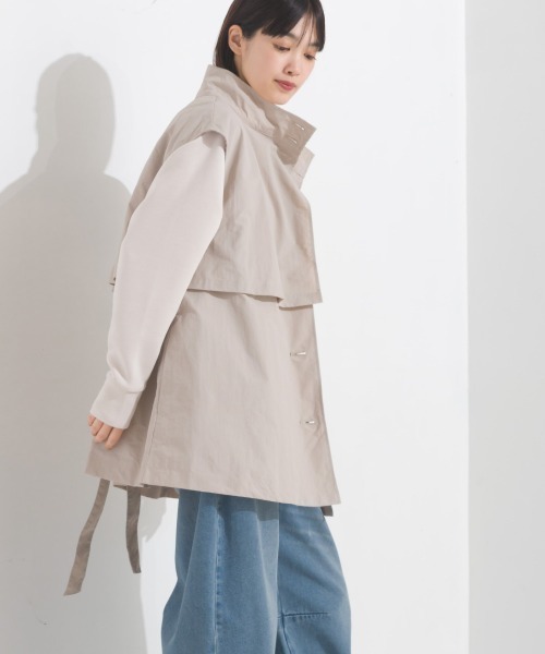 OMNES（オムネス）の「ノースリーブスタンドカラージャケット（その他アウター・レディース・グレイッシュベージュ/アイボリー/ブラック・FREE）」の20枚目の写真