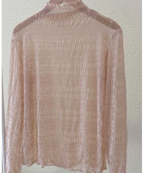 Sakka(サッカ)の「シャーリングシアーハイネックトップス(Tシャツ/カットソー・レディース・グレー/ホワイト/ブラック/ベージュ/パープル/ストーン・FREE)」の5枚目の写真