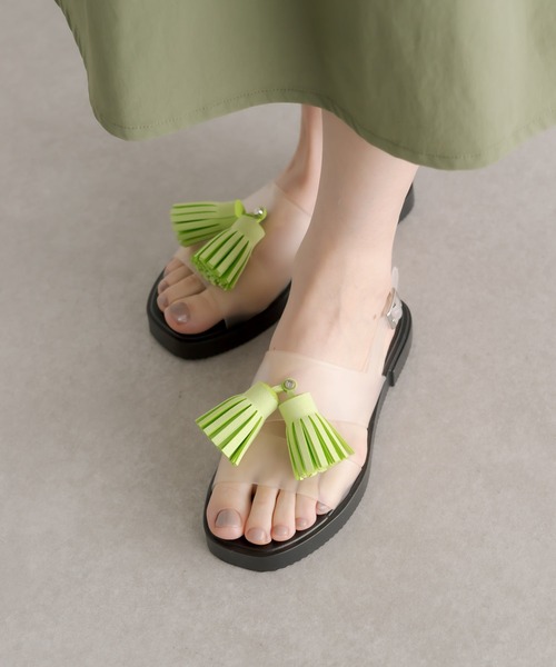 TEMPERATE(テンパレイト)の「《別注カラーあり》【TEMPERATE(テンパレイト)】タッセル付きサンダル(サンダル・レディース・ブラック/ブラウン/クリア・40/38/36)」の9枚目の写真