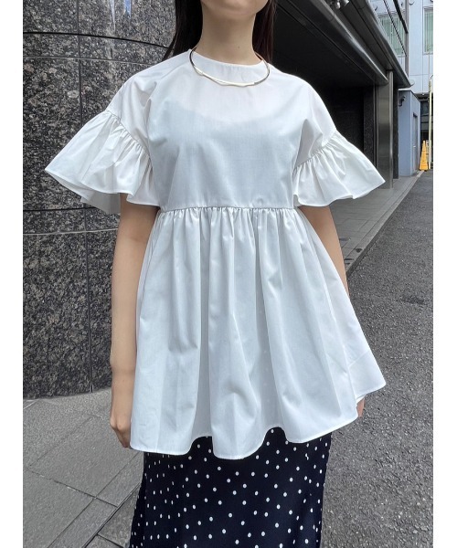 TONAL トーナル✨JQフリルチュニックブラウス　オフホワイト　38 トーナル TONAL シアードッキングボウタイブラウス （オフ