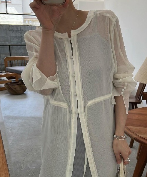 WILLFULLY（ウィルフリー）の「shirring pattern v neck 3way BL 