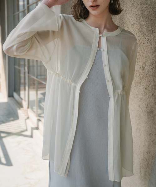 WILLFULLY（ウィルフリー）の「shirring pattern v neck 3way BL 