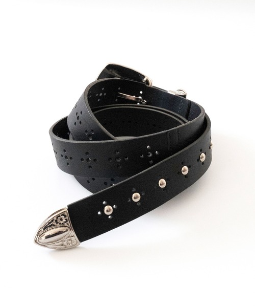 Iroquois(イロコイ)の「IROQUOIS イロコイ / STUDS MEDALLION BELT イタリアンレザースタッズメダリオンベルト / 877101(ベルト・メンズ・ベージュ/ブラック・FREE)」の7枚目の写真