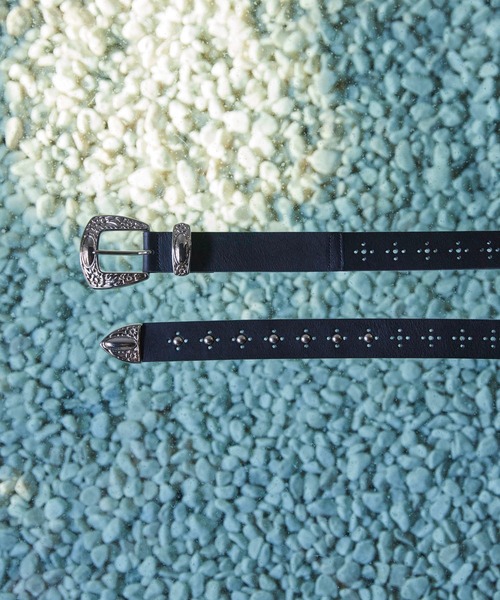 Iroquois(イロコイ)の「IROQUOIS イロコイ / STUDS MEDALLION BELT イタリアンレザースタッズメダリオンベルト / 877101(ベルト・メンズ・ベージュ/ブラック・FREE)」の15枚目の写真