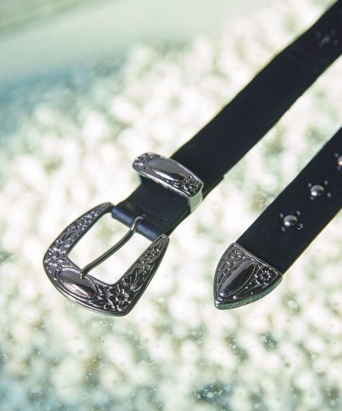 Iroquois(イロコイ)の「IROQUOIS イロコイ / STUDS MEDALLION BELT イタリアンレザースタッズメダリオンベルト / 877101(ベルト・メンズ・ベージュ/ブラック・FREE)」の16枚目の写真