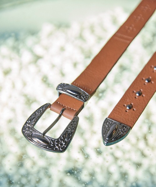 Iroquois(イロコイ)の「IROQUOIS イロコイ / STUDS MEDALLION BELT イタリアンレザースタッズメダリオンベルト / 877101(ベルト・メンズ・ベージュ/ブラック・FREE)」の20枚目の写真