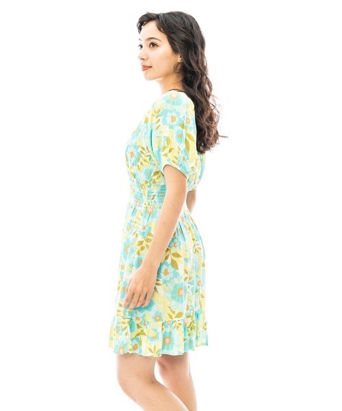 【セール】BILLABONG レディース 【SUMMER FOLK】 SOMETHING PRETTY ワンピース 【2023年夏モデル】/ビラボンパフスリーブミニワンピ（ワンピース）｜BILLABONG（ビラボン）