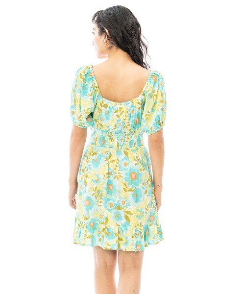 【セール】BILLABONG レディース 【SUMMER FOLK】 SOMETHING PRETTY ワンピース 【2023年夏モデル】/ビラボンパフスリーブミニワンピ（ワンピース）｜BILLABONG（ビラボン）