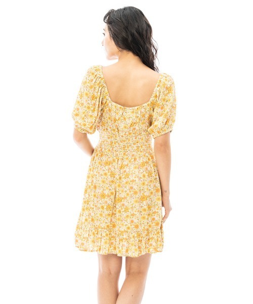 【セール】BILLABONG レディース 【SUMMER FOLK】 SOMETHING PRETTY ワンピース 【2023年夏モデル】/ビラボンパフスリーブミニワンピ（ワンピース）｜BILLABONG（ビラボン）