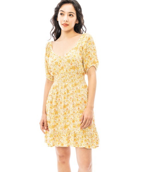 【セール】BILLABONG レディース 【SUMMER FOLK】 SOMETHING PRETTY ワンピース 【2023年夏モデル】/ビラボンパフスリーブミニワンピ（ワンピース）｜BILLABONG（ビラボン）