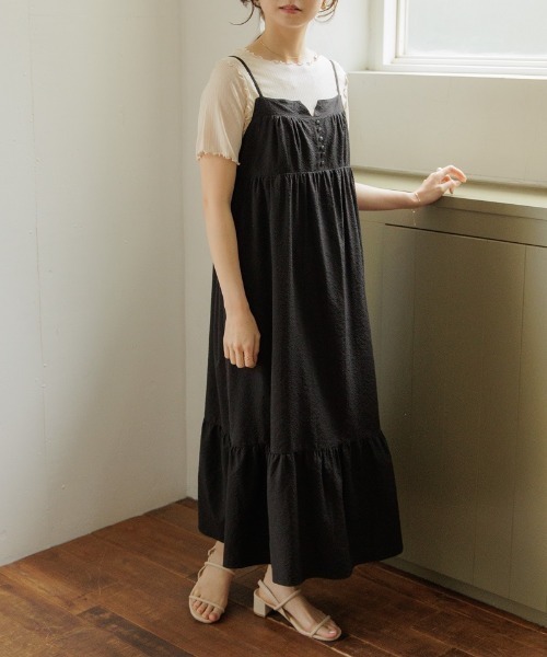 flower（フラワー）の「サニーティアードワンピース（ワンピース・レディース・アイボリー/ブラック・FREE）」の2枚目の写真