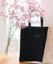 PourVous（プールヴー）の「コードレースフラワー刺繍サブバッグ 結婚式 同窓会 オケージョン お呼ばれ（トートバッグ・レディース）」