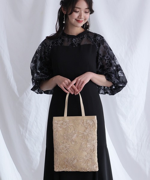 [値下げしました]オケーション(結婚式)バック レース刺繍2WAYバッグ オケージョン 結婚式 顔合わせ お呼ばれ