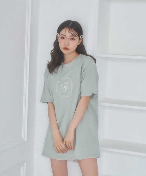 ANDGEEBEE（アンジービー）の「サークルロゴT（Tシャツ/カットソー・レディース・ミント/チャコールグレー・X-LARGE）」の7枚目の写真