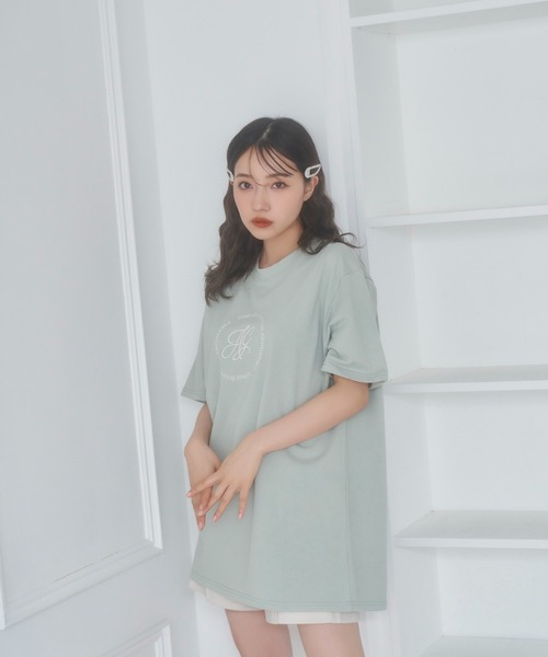 ANDGEEBEE（アンジービー）の「サークルロゴT（Tシャツ/カットソー・レディース・ミント/チャコールグレー・X-LARGE）」の16枚目の写真