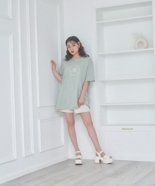 ANDGEEBEE（アンジービー）の「サークルロゴT（Tシャツ/カットソー・レディース・ミント/チャコールグレー・X-LARGE）」の10枚目の写真