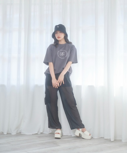 ANDGEEBEE（アンジービー）の「サークルロゴT（Tシャツ/カットソー・レディース・ミント/チャコールグレー・X-LARGE）」の13枚目の写真