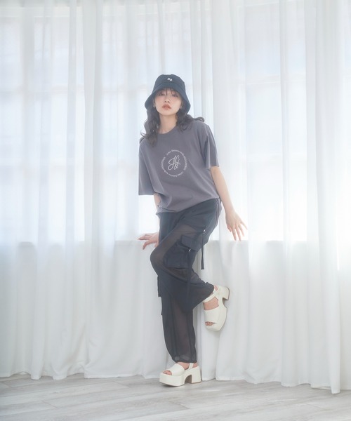 ANDGEEBEE（アンジービー）の「サークルロゴT（Tシャツ/カットソー・レディース・ミント/チャコールグレー・X-LARGE）」の4枚目の写真
