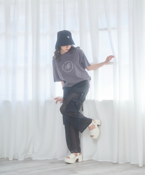ANDGEEBEE（アンジービー）の「サークルロゴT（Tシャツ/カットソー・レディース・ミント/チャコールグレー・X-LARGE）」の11枚目の写真