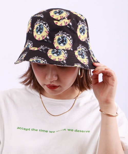 MISHKA(ミシカ)の「MISHKA ハット(ハット・メンズ・パープル/ブラック/ブラック×グレー/ブラック×イエロー・FREE)」の3枚目の写真