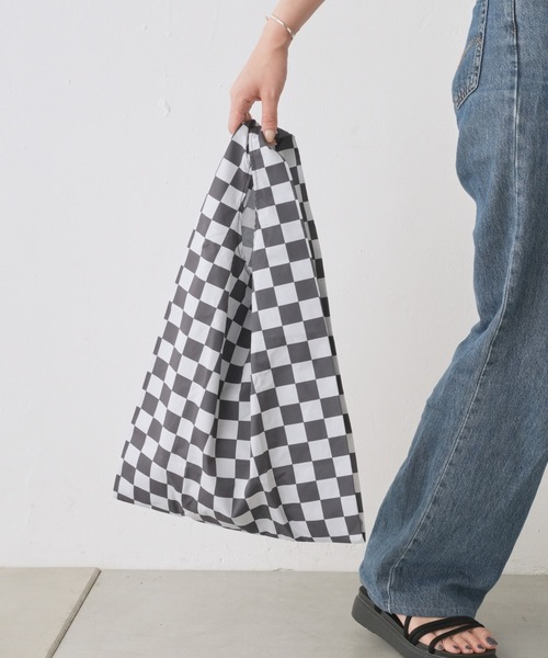 Actually（アクチュアリー）の「ブロックチェック マルシェトート（ハンドバッグ・レディース・ブラック/グリーン/ブルー・フリー）」の2枚目の写真