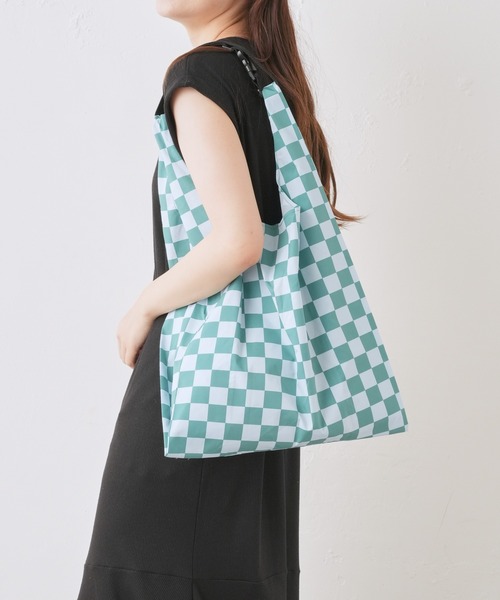 Actually（アクチュアリー）の「ブロックチェック マルシェトート（ハンドバッグ・レディース・ブラック/グリーン/ブルー・フリー）」の13枚目の写真