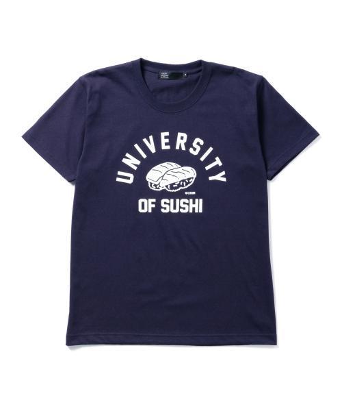 TOKYO CULTUART by BEAMS（トウキョウカルチャートバイビームス）の「かせきさいだぁ / UNIVERSITY of SUSHI T-shirt（Tシャツ/カットソー・メンズ・グレー/ネイビー・MEDIUM/X-LARGE/X-SMALL/LARGE/SMALL）」の4枚目の写真