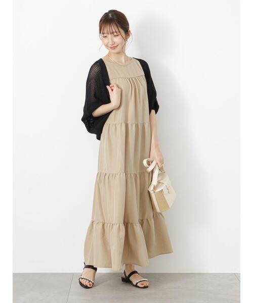 Renéノースリーブティアードワンピース ベージュ 36 Te chichi TERRASSE（テチチテラス）の「ノースリーブティアード