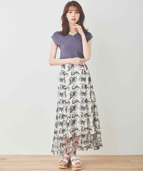 31 Sons de mode(トランテアン ソン ドゥ モード)の「カシュクールニット(ニット/セーター・レディース・パープル/グリーン/ブラック/オフホワイト・36)」の10枚目の写真