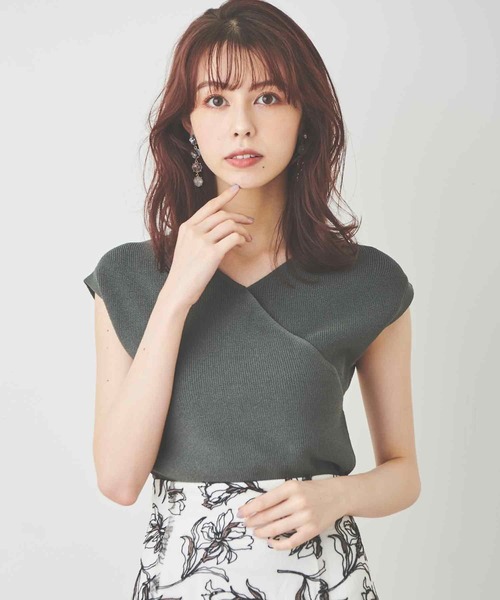 ご購入者様決定꒰MORGAN꒱シースルー カシュクール ニット 黒 半袖