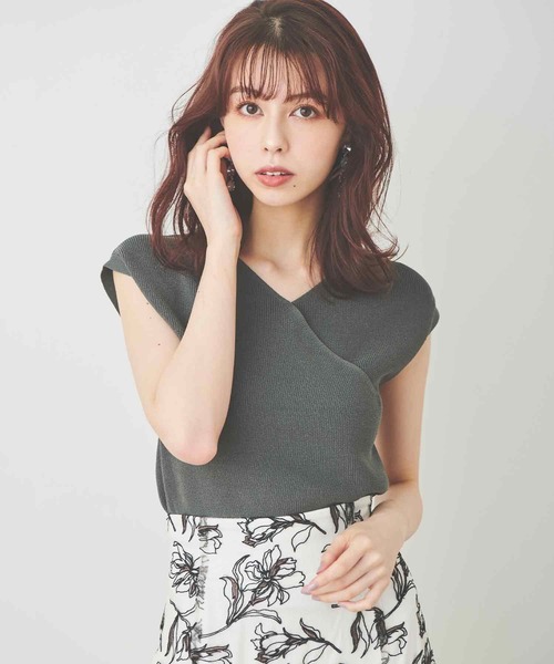 31 Sons de mode(トランテアン ソン ドゥ モード)の「カシュクールニット(ニット/セーター・レディース・パープル/グリーン/ブラック/オフホワイト・36)」の14枚目の写真