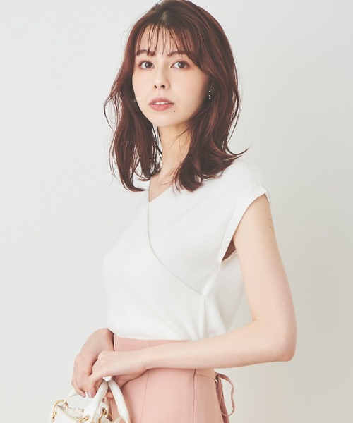 31 Sons de mode(トランテアン ソン ドゥ モード)の「カシュクールニット(ニット/セーター・レディース・パープル/グリーン/ブラック/オフホワイト・36)」の19枚目の写真