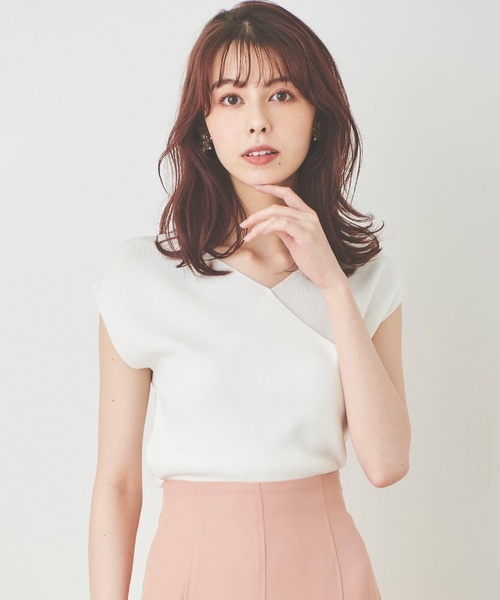 31 Sons de mode(トランテアン ソン ドゥ モード)の「カシュクールニット(ニット/セーター・レディース・パープル/グリーン/ブラック/オフホワイト・36)」の18枚目の写真