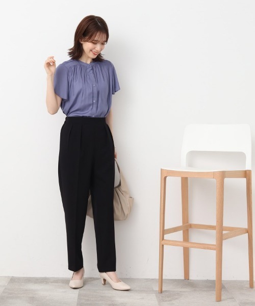 DRESKIP（ドレスキップ）の「◆オンにもオフにも◎ さらさら楽ちん ゆるテ－パ－ドパンツ（その他パンツ・レディース・ライトグリーン/ブラック/ブルー・02/03/04）」の4枚目の写真