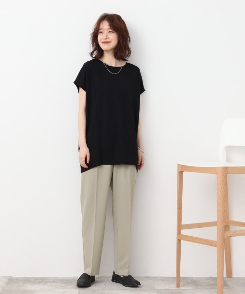 DRESKIP（ドレスキップ）の「◆オンにもオフにも◎ さらさら楽ちん ゆるテ－パ－ドパンツ（その他パンツ・レディース・ライトグリーン/ブラック/ブルー・02/03/04）」の10枚目の写真