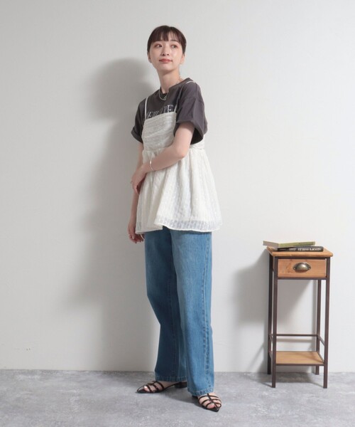 fredy emue(フレディエミュ)の「ドットジャガードキャミブラウス(シャツ/ブラウス・レディース・ホワイト系その他/ブラック系その他・38)」の8枚目の写真