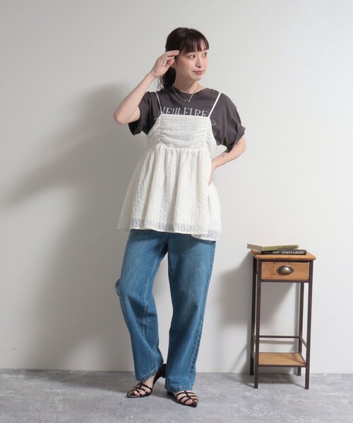 fredy emue(フレディエミュ)の「ドットジャガードキャミブラウス(シャツ/ブラウス・レディース・ホワイト系その他/ブラック系その他・38)」の3枚目の写真