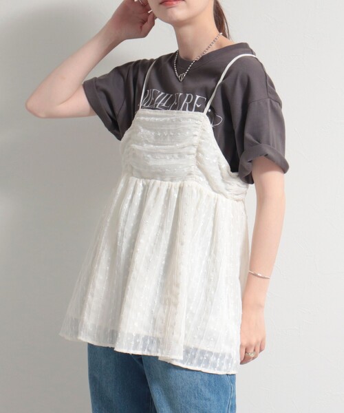 fredy emue(フレディエミュ)の「ドットジャガードキャミブラウス(シャツ/ブラウス・レディース・ホワイト系その他/ブラック系その他・38)」の12枚目の写真