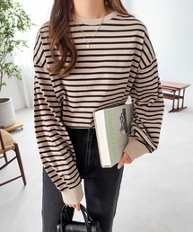 タックボリューム袖長袖Tシャツ
