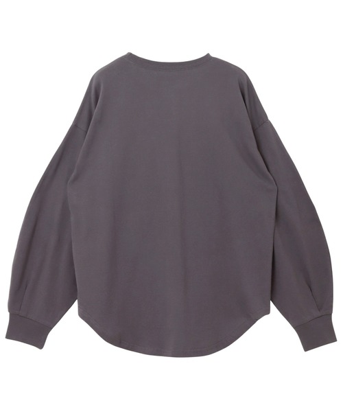 andme(アンドミー)の「タックボリューム袖長袖Tシャツ(Tシャツ/カットソー・レディース・ブラック/ホワイト×ブラック/ブラウン/ベージュ系その他/ブルーグレー/スミクロ/オフホワイト・M)」の8枚目の写真